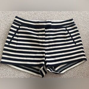 J. Crew Navy and Ecru Striped Shorts